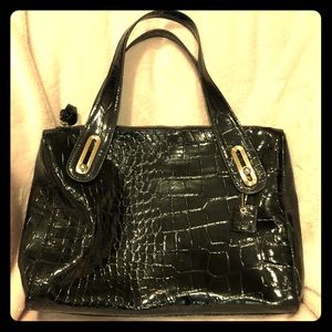 SOLD Black patent Liz Claiborne Hand Bag